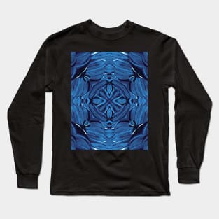 Blue Cross Mandala Ornament Long Sleeve T-Shirt